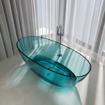 transparent resin freestanding bathtub
