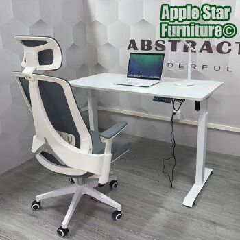 (AS-A2043WHE-1206) Adjustable White Gaming Desk for Ultimate Comfort and Style