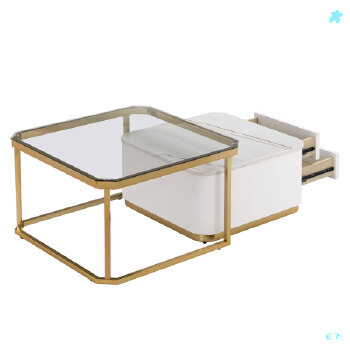 Living room mdf gold side table coffee table set