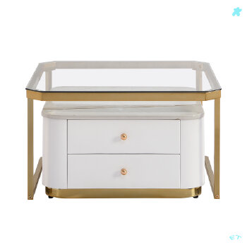 Living room mdf gold side table coffee table set