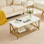 CF001 Gold mdf steel living room coffee table