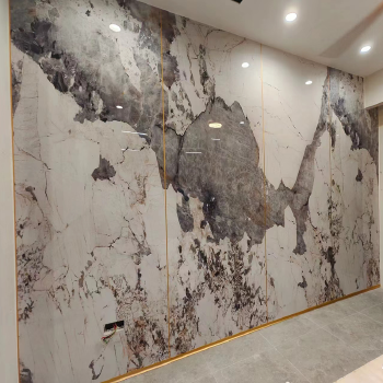 Baijax Modern Interior Decoration Bamboo Wall Panel Bamboo Charcoal Wood Veneer WPC Waterproof Marble Wall Panel