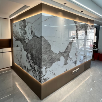 Bamboo Charcoal Wood Fiber Wall Board Interior Decor Marble Grain Wood Veneer Wall Panels Carbon Crystal Plate