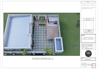 Modern Villa Courtyard Landscape Design along Arabian Quarters Katsina