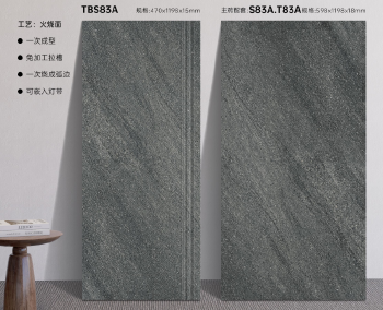TBS83A Porcelain flamed finish stair tiles
