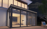 SUNHOHI Electric Skylight Aluminum - alloy Wind - resistant and Waterproof Glass Sunroom on the Top Floor of Villa