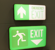 Seamless Emergency Exit Sign  And Push To Open Sign