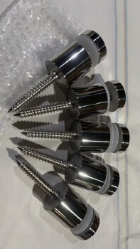 Round Tube Post Fence Panels with Frameless Glass Railing Outdoor Black for Apartment Use