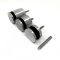 Round Tube Post Fence Panels with Frameless Glass Railing Outdoor Black for Apartment Use