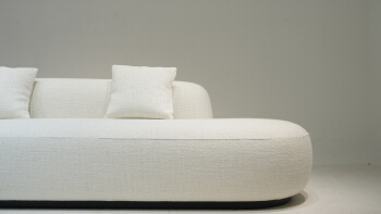Premium Bespoke White Fabric Multi-Seater / Lounge / Chaise Lounge Sofa