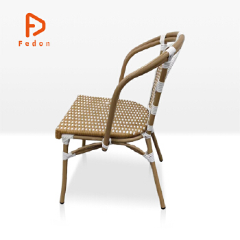 All Weather Aluminum Wicker Furniture Outdoor Patio Garden Balcony Cafe Traditional Hotel Park French Wicker Bistro Chairs