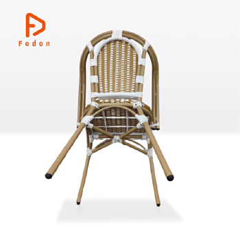 All Weather Aluminum Wicker Furniture Outdoor Patio Garden Balcony Cafe Traditional Hotel Park French Wicker Bistro Chairs