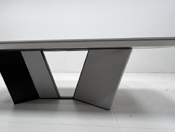 Natural Marble Dining Table with Wood Base | Custom Sizes