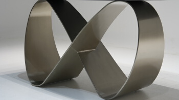 Modern Metal-Base Marble Dining Table | Custom Sizes Available