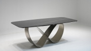 Modern Metal-Base Marble Dining Table | Custom Sizes Available