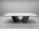 Natural Marble Dining Table with Wood Base | Custom Sizes
