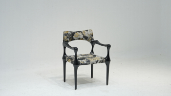 Signature Orb-Back Dining Chair: Solid White Ash & Fabric Upholstery