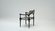 Signature Orb-Back Dining Chair: Solid White Ash & Fabric Upholstery