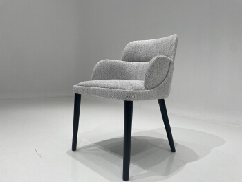 Fabric Upholstered Solid White Ash Dining Chair