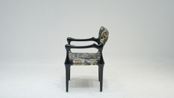Signature Orb-Back Dining Chair: Solid White Ash & Fabric Upholstery