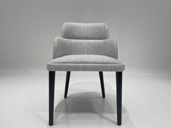 Fabric Upholstered Solid White Ash Dining Chair