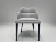 Fabric Upholstered Solid White Ash Dining Chair