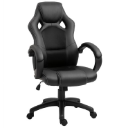black synthetic leather gaming chair office chair