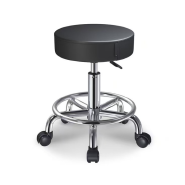 black synthetic leather stool with castors