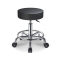 black synthetic leather stool with castors