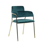 velvet fabric dining chair with metal legs