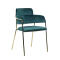 velvet fabric dining chair with metal legs