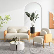 Modern minimalist small apartment living room fabric sofa; single, double and triple small sofas for rental housing