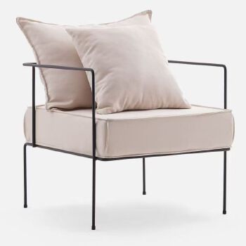 Luxury Minimalist Tech Velvet Single-Seat Chair - Metal Frame, Multi-Room Versatility, Sleek Modern Design