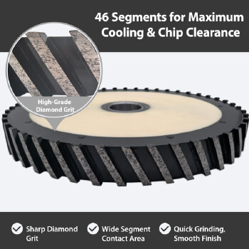 Brolangt 14 Inch Silent Core Diamond Milling Wheel Suitable for stone cutting machines, countertop production, and industrial finishing systems