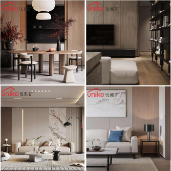 Wood Veneer Interior Decorative Panels PVC Hotel Office Suspended Ceilings Background WPC Wall Board PVC Wall Coating