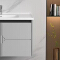 Modern Design PVC Includes Mirror Wall Hung Vanity Cabinet and Basin for Hotel Application 8822-80
