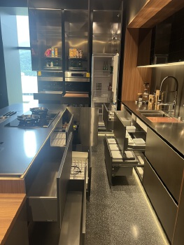 BAINENG New Designs Modular Stainless Kitchen Cabinets Manufacturers Steel Cabinet Kitchen With High Quality CM00003