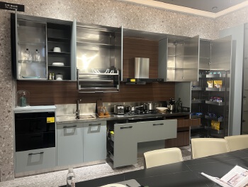 BAINENG Smart U-shaped Waterproof Stainless Steel Kitchen Cabinet Modular Kitchen and Kitchen Furniture Set Cabinet CM00007