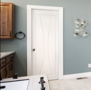 PVC Film Coated Waterproof WPVC Composite Door With Frame for Hotel Office Building Apartment School Hospital Home Interior