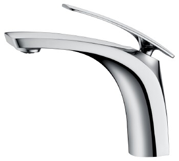 Single-Hole Brushed Gold Basin Faucet
