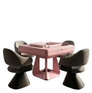 French Cream Style Automatic Mahjong Table – Matte Finish & Solid Wood Craftsmanship