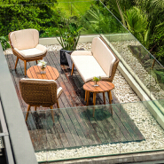 Stella Teak & PE Wicker Outdoor Sofa Set