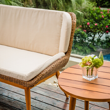 Stella Teak & PE Wicker Outdoor Sofa Set