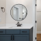 Round Mirror, Black Round Mirror. The 80 Cm Circular Wall Mirror Has a Metal Frame