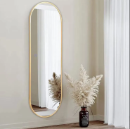 Modern Gold Framed Rectangular LED Mirror Full Length Dressing Mirror