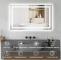 100*60 Cm LED Bathroom Mirror, 3 Color Temperatures, Dimmable Bathroom Vanity Mirror with Lights