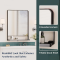Stylish Black Rectangular Bathroom Mirror with Convenient Storage Stand