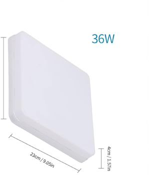 LED Ceiling Light 36W, IP44 Square, 6500K Cool White, 23cm | LED Ceiling Light