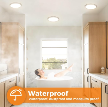 Bathroom Light, 3000K/4000K/6500K 3 Color Temperature, Waterproof, Small, Round, Modern, Flush Ceiling Light