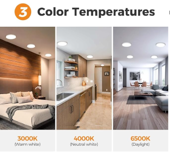 Bathroom Light, 3000K/4000K/6500K 3 Color Temperature, Waterproof, Small, Round, Modern, Flush Ceiling Light